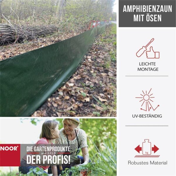 Amphibienzaun 120 g/m2, 0,5 x 25 m mit Ösen