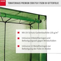 Tomatenhaus Premium 200x75x175cm UV-Gitterfolie