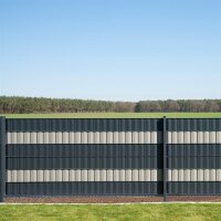 Sichtschutzstreifen PVC Zaunblende 0,19x35 m Basic 450 gr/m² inkl. 25 Klemmschienen