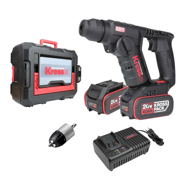 20V Bohrhammer,2x4.0Ah, 6A Ladegerät