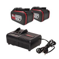 2x 20 V6.o Ah Akkus, 1 x 6 A Ladegerät