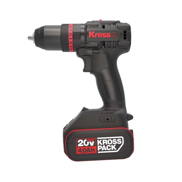 KRESS 20V Akkuschlagbohrschrauber KUC30.1 60Nm, 2*2.0Ah, Ladegerät 2A, Stapelbox
