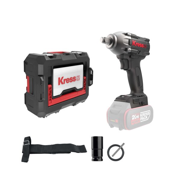 KRESS 20V Akkuschlagschrauber 1/2", 300Nm, ohne Akku und Ladegerät, Stapelbox