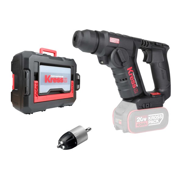 KUC50.91 Kress 20V Akku-Pneumatic-Bohrhammer 1.5kg 1.7J, 20mm SDSplus, Stabelbox