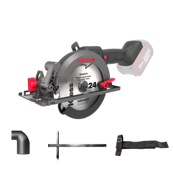 KRESS 20V Akku-Kompakt-Handkreissäge, 140 mm, 2*4.0Ah, Ladegerät 6A,color box