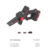 Kress KG343E.9  20V Mini-Akku-Einhand-Kettensäge / Astsäge 12cm, 10m/s, Akku Aktion