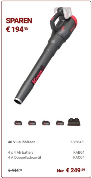 KG584.9 SET Kress 40V leiser Laubbläser , 16N